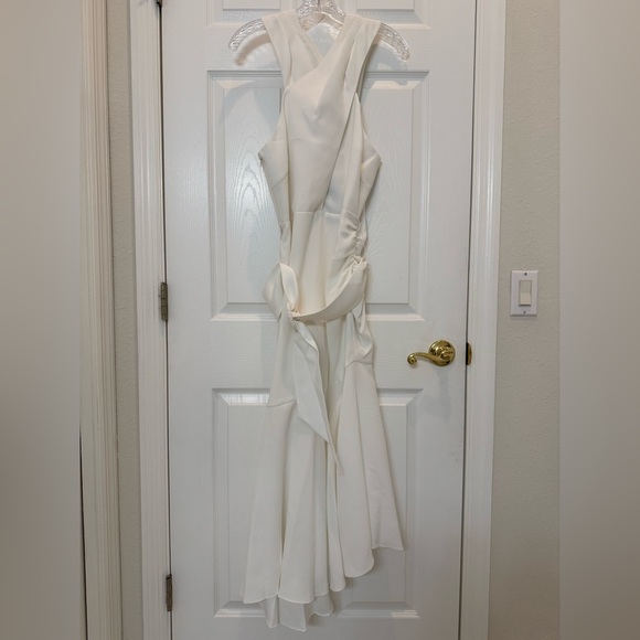 NWT Sachin & Babi Naomi Belted Halter Midi Dress in Ivory Size 12 - Picture 4 of 12